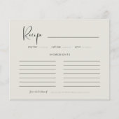 Elegante und moderne "Sage Green"-Rezeptionskarte (Vorderseite)