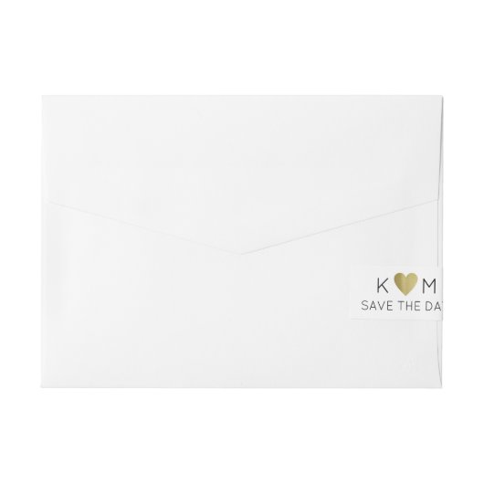 elegante und moderne Save the Date Hochzeit Rundum-Adressaufkleber (Rückseite)