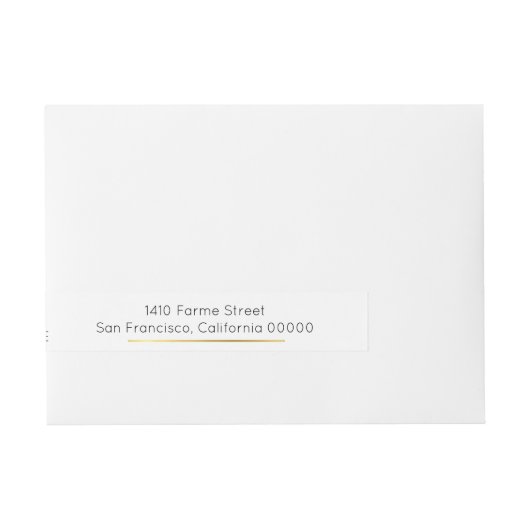 elegante und moderne Save the Date Hochzeit Rundum-Adressaufkleber (Vorderseite)