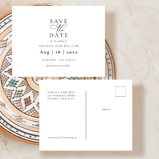 Elegante und moderne Save the Date Postkarte