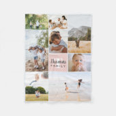 Elegante und moderne Schwarz-Rosa Familienfotograf Fleecedecke (Vorderseite)