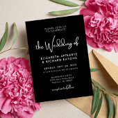 Elegante und moderne Schwarz-Weiß-Hochzeit Einladung