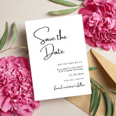 Elegante und moderne Schwarz-Weiß-Hochzeit Save The Date