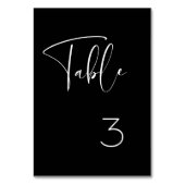 Elegante und moderne Schwarz-Weiß-Hochzeit Tischnummer (Rückseite)
