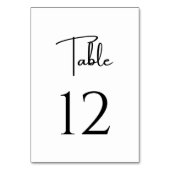 Elegante und moderne Schwarz-Weiß-Hochzeit Tischnummer (Vorderseite)