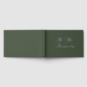Elegante und moderne Script Green Wedding Gästebuch (Voll)
