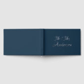 Elegante und moderne Script Navy Blue Wedding Gästebuch (Voll)