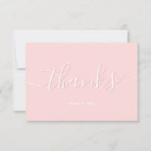 Elegante und moderne Script Navy & Blush-Dankkarte Save The Date (Vorderseite)