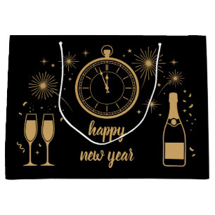 Elegante und moderne Silvester-Geschenktasche Große Geschenktüte