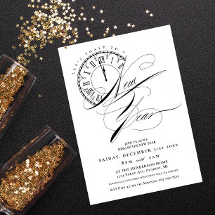 Elegante und moderne Silvesterparty Einladung