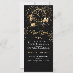 Elegante und moderne Silvesterparty-Einladung Einladung