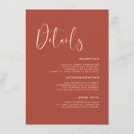 Elegante und moderne Terracotta auf dem Monte Tama Begleitkarte