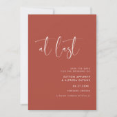 Elegante und moderne Terracotta endlich Save The Date (Vorderseite)