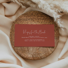 Elegante und moderne Terracotta Rezeption Karte