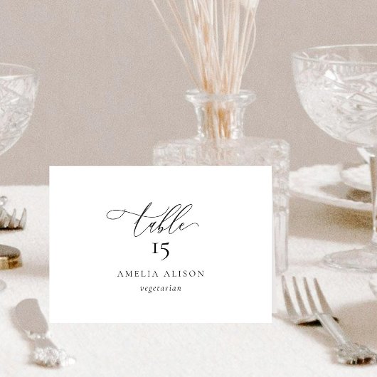 Elegante und moderne Tischkarte mit Menüoption Tischnummer