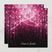 ELEGANTE UND MODERNE WEDING SPARKLE PINK EINLADUNG (Vorne/Hinten)