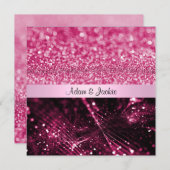 ELEGANTE UND MODERNE WEDING SPARKLE PINK EINLADUNG (Vorne/Hinten)