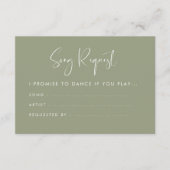 Elegante und moderne Weise grün Hochzeit Song Anfr Begleitkarte (Vorderseite)