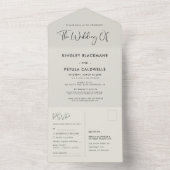 Elegante und moderne Weise-grüne Hochzeit All In One Einladung (Innen Boden)