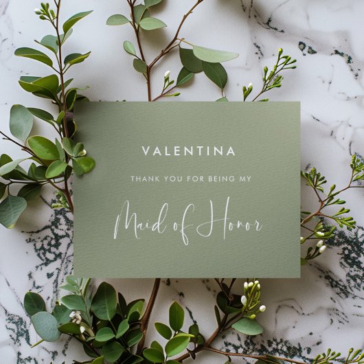 Elegante und moderne weiße Trauzeugin Dankeskarte