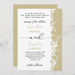 Elegante und moderne White Floral Script Hochzeit Einladung