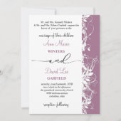 Elegante und moderne White Floral Script Hochzeit Einladung (Vorderseite)
