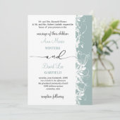 Elegante und moderne White Floral Script Hochzeit Einladung (Stehend Vorderseite)