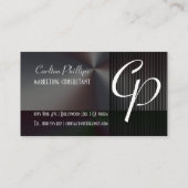 Elegante und muskuline Monogramm Visitenkarten Visitenkarte (Rückseite)