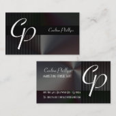 Elegante und muskuline Monogramm Visitenkarten Visitenkarte (Vorne/Hinten)