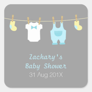 Elegante und niedliche Baby-Jungen-Kleidung, Babyp Quadratischer Aufkleber