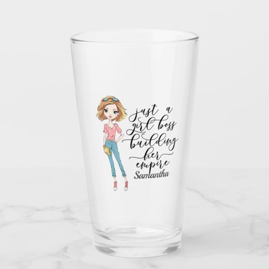 Elegante und Niedliche Dame | Girl Boss Glas (Vorderseite)