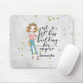 Elegante und Niedliche Dame | Girl Boss | Grau Mousepad (Mit Mouse)