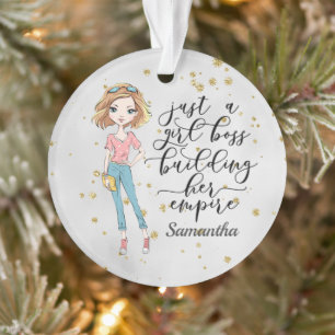 Elegante und Niedliche Dame   Girl Boss   Grau Ornament