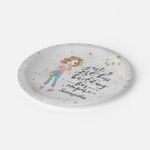 Elegante und Niedliche Dame | Girl Boss | Grau Pappteller (Schrägansicht)