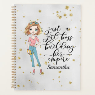 Elegante und Niedliche Dame   Girl Boss   Grau Planer