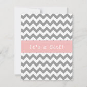 Elegante und Niedliche Girl-Baby-Dusche, grau Zick Einladung (Rückseite)