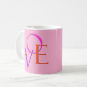 Elegante und Niedliche "LIEBE" auf hellrosa Kaffeetasse (Vorderseite Links)
