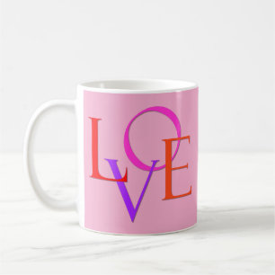 Elegante und Niedliche "LIEBE" auf hellrosa Kaffeetasse