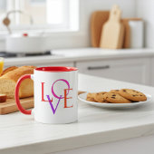 Elegante und Niedliche "LIEBE" Typografie Tasse