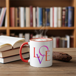 Elegante und Niedliche "LIEBE" Typografie Tasse