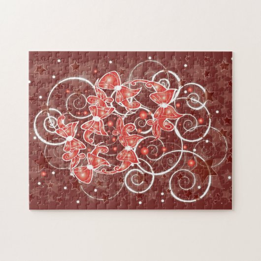 Elegante und Niedliche Weihnachtsmänner und -stars Puzzle (Horizontal)