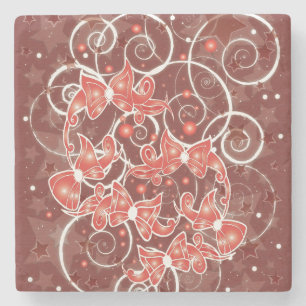 Elegante und Niedliche Weihnachtsmänner und -stars Steinuntersetzer