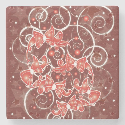 Elegante und Niedliche Weihnachtsmänner und -stars Steinuntersetzer (Vorderseite)