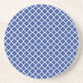 Elegante und raffinierte Cerulean Blue White Quatr Getränkeuntersetzer (Vorne)