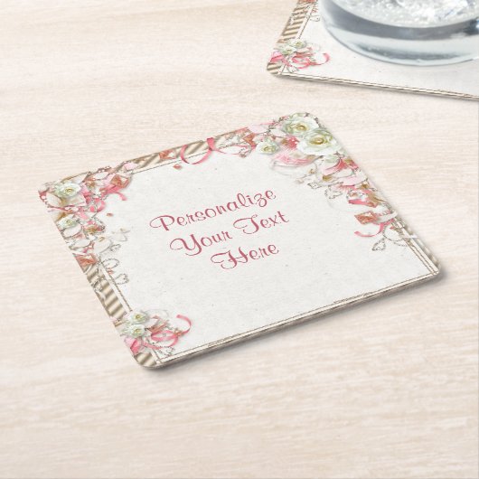 Elegante und romantische Blume Blumengarten Rechteckiger Pappuntersetzer (angewinkelt)