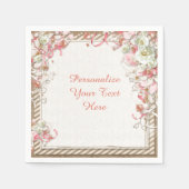 Elegante und romantische Blume Blumengarten Serviette (Vorderseite)