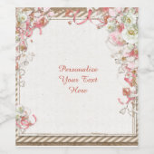 Elegante und romantische Blume Blumengarten Weinetikett (Einzelnes Label)