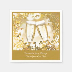 Elegante und romantische Champagner-Brillen Persön Serviette