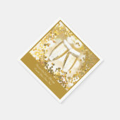 Elegante und romantische Champagnerbrille Persönli Serviette (Ecke)