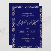 Elegante und romantische Hochzeitseinladung Einladung (Vorne/Hinten)